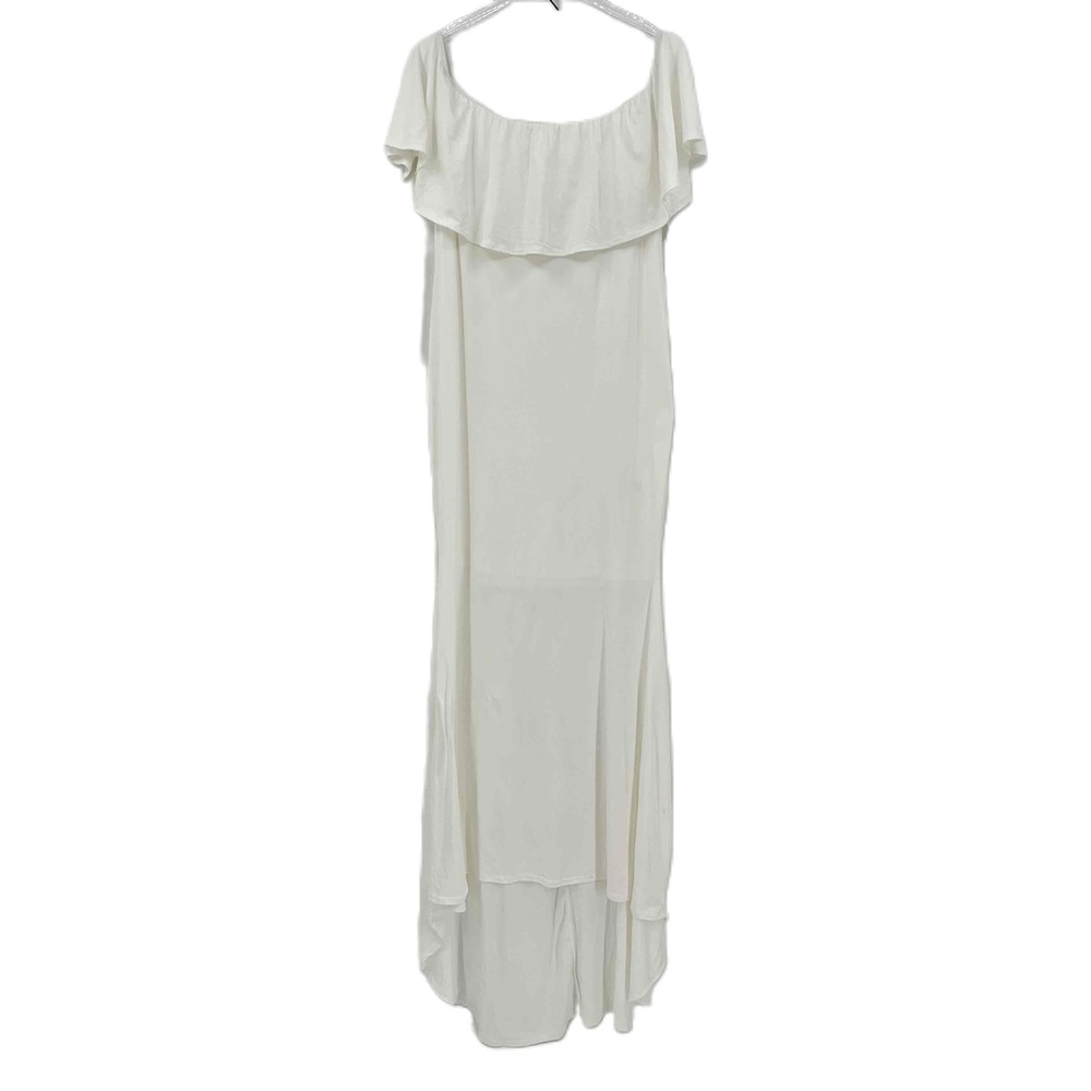 ***NWT***Pink Blush | Maxi Dress  Off-Shoulder Ruffle Full Length | White | Sz L